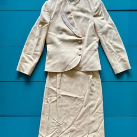 Vintage 80s Bert Newman Wool Skirt Suit Size 6 - Picture 1 of 16